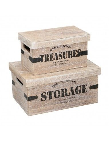 Caja de almacenamiento de madera 2 piezas