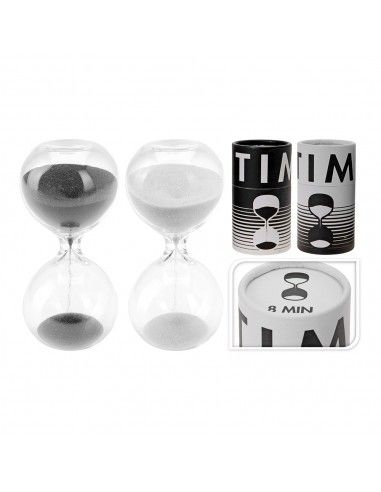 Reloj de arena de cristal 8 minutos 4,5x9,5cm