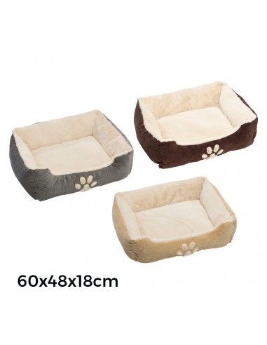 Cama de pana para perros y gatos 60x48x18cm