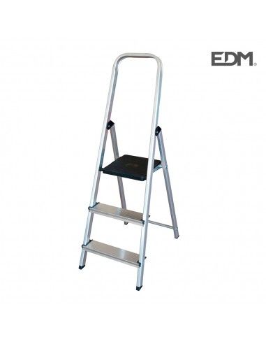 Escalera domestica aluminio 3 peldaños edm